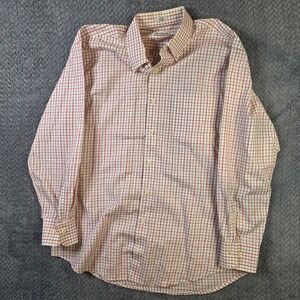 Peter Millar Men's Large Plaid Button Down Shirt Cotton Long Sleeve Golf Casual